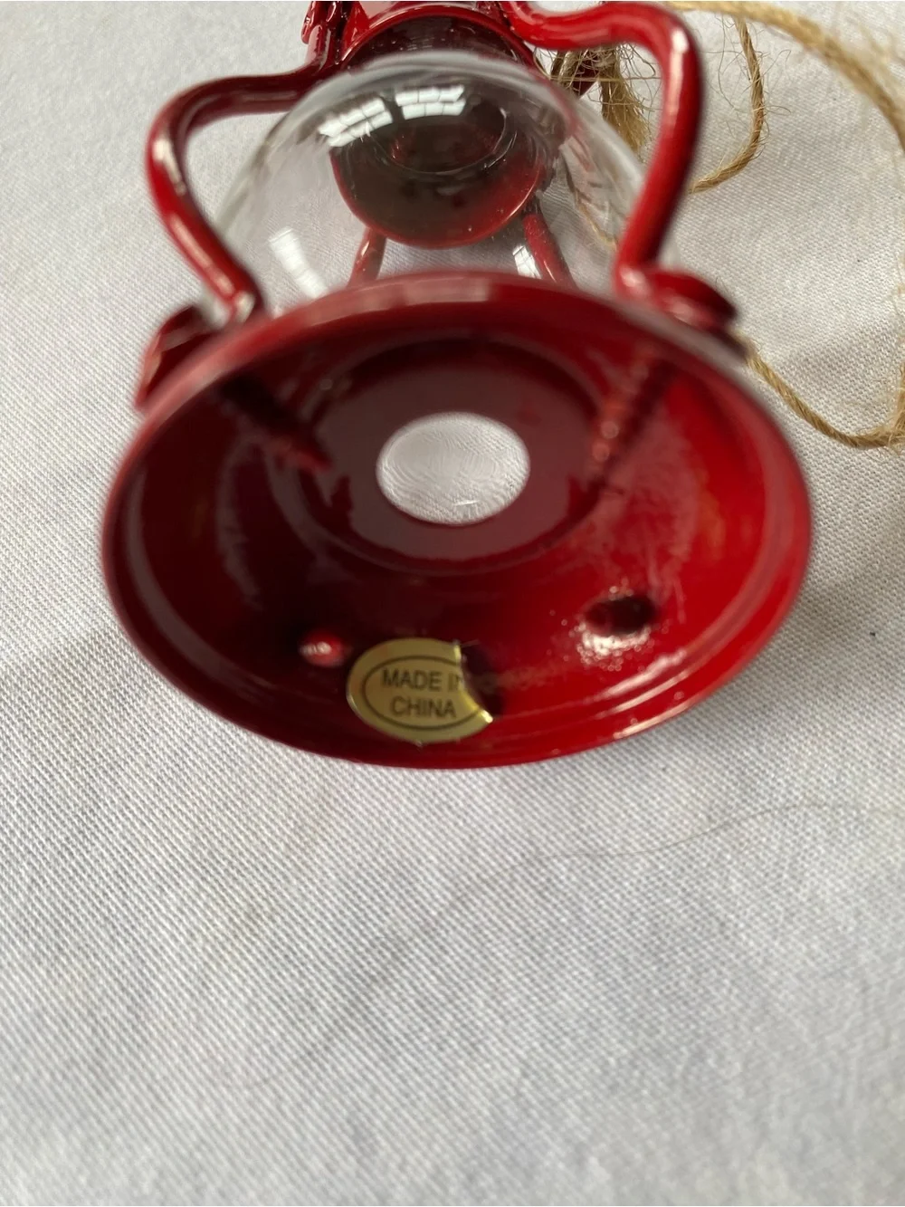 Christmas Red Railroad Lantern Ornament